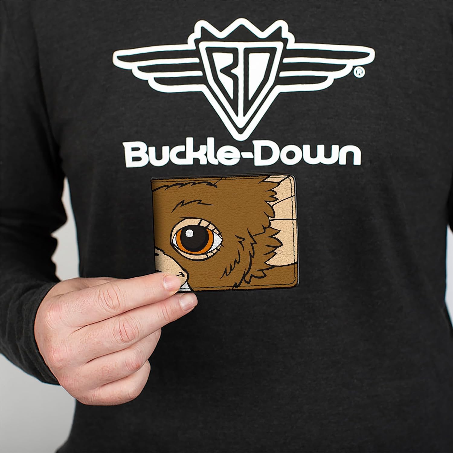 Buckle-Down Warner Bros. Horror Movies Wallet, Bifold, The Gremlins Gizmo Face Character Close Up, Vegan Leather