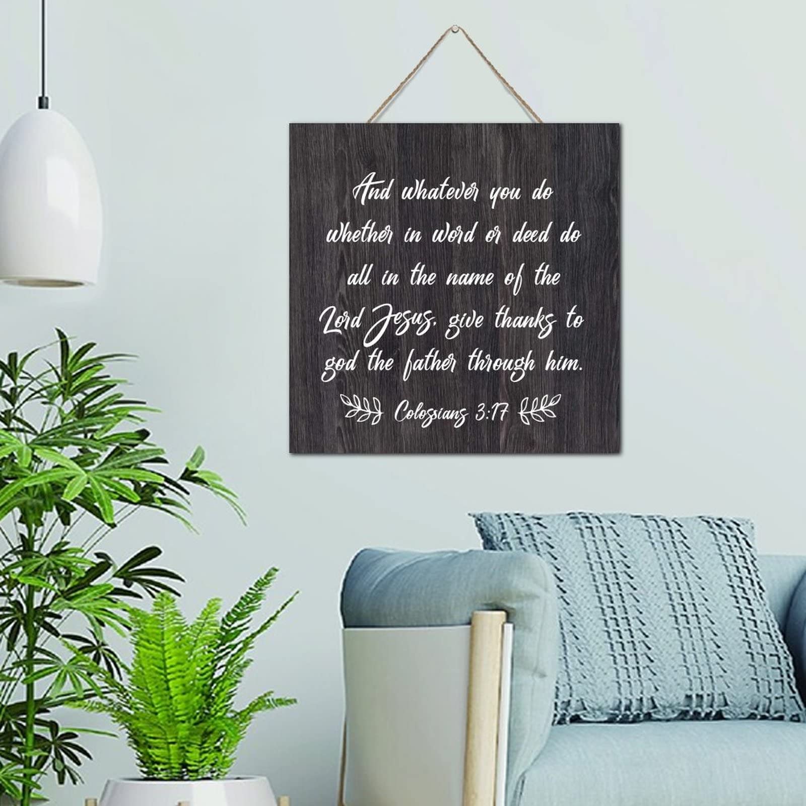 Plaque décorative en bois rustique Jésus pour garde-manger de 30,5 cm - 6