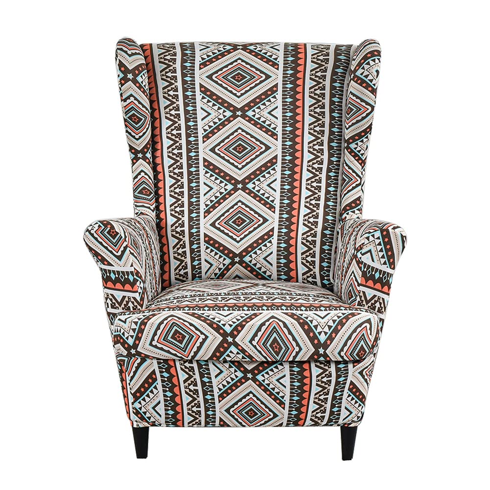 Chnshome Folk-Custom Wingback Chair Slipcovers Stretch Armchair Covers Wing Chair Cover Wingback Armchair Covers With Prints
