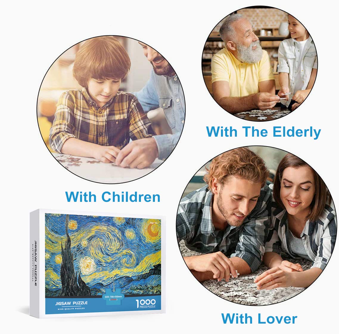 Ravensburger Puzzle 1000 Piezas Van Gogh – Noche Estrellada, Puzzle Con Acabado Sin Reflejos Y Piezas De Cartón Reciclado, Ideal Para Adultos Y Adolescentes