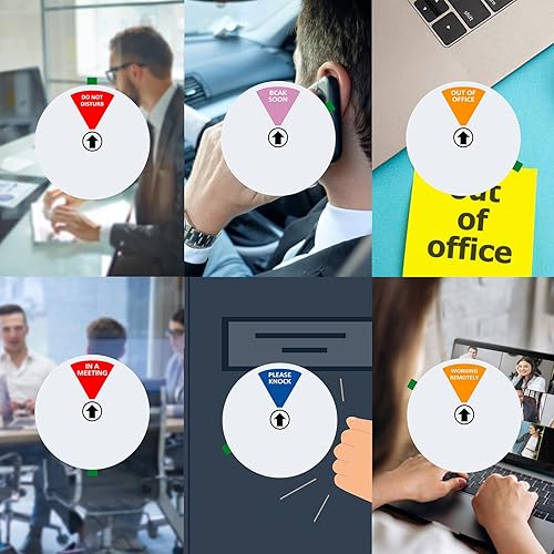 Miniatura 5 de Letrero para puerta de oficina, con texto en inglés Do Not Disturb, Come in Welcome, fuera de la oficina, en una reunión, de regreso pronto, letrero