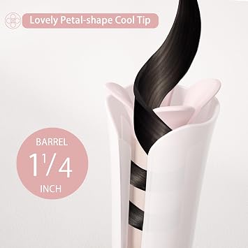 VAV Automatic Rotating Curling Iron for Medium to Long Hair - 1.25 Inch Curler Wand Creates Versatile Curls & Waves,Easy Use for Beginners (Rose Gold)