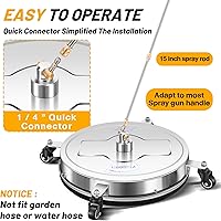 Vista 5 de Limpiador de superficies a presión de 19" con 4 ruedas - Limpiador de superficies de acero inoxidable para accesorio de lavadora a presión