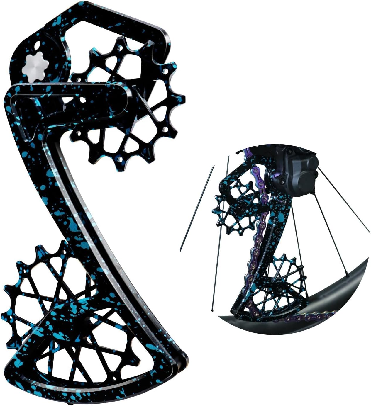 Rear Shift Guide Leg cage Guide Plate: Suitable for Garbaruk, Suitable for Shimano 12 Speed, XT、XTR、 SLX、M6100、7100、8100、9100、DEORE Bicycle Guide Plate