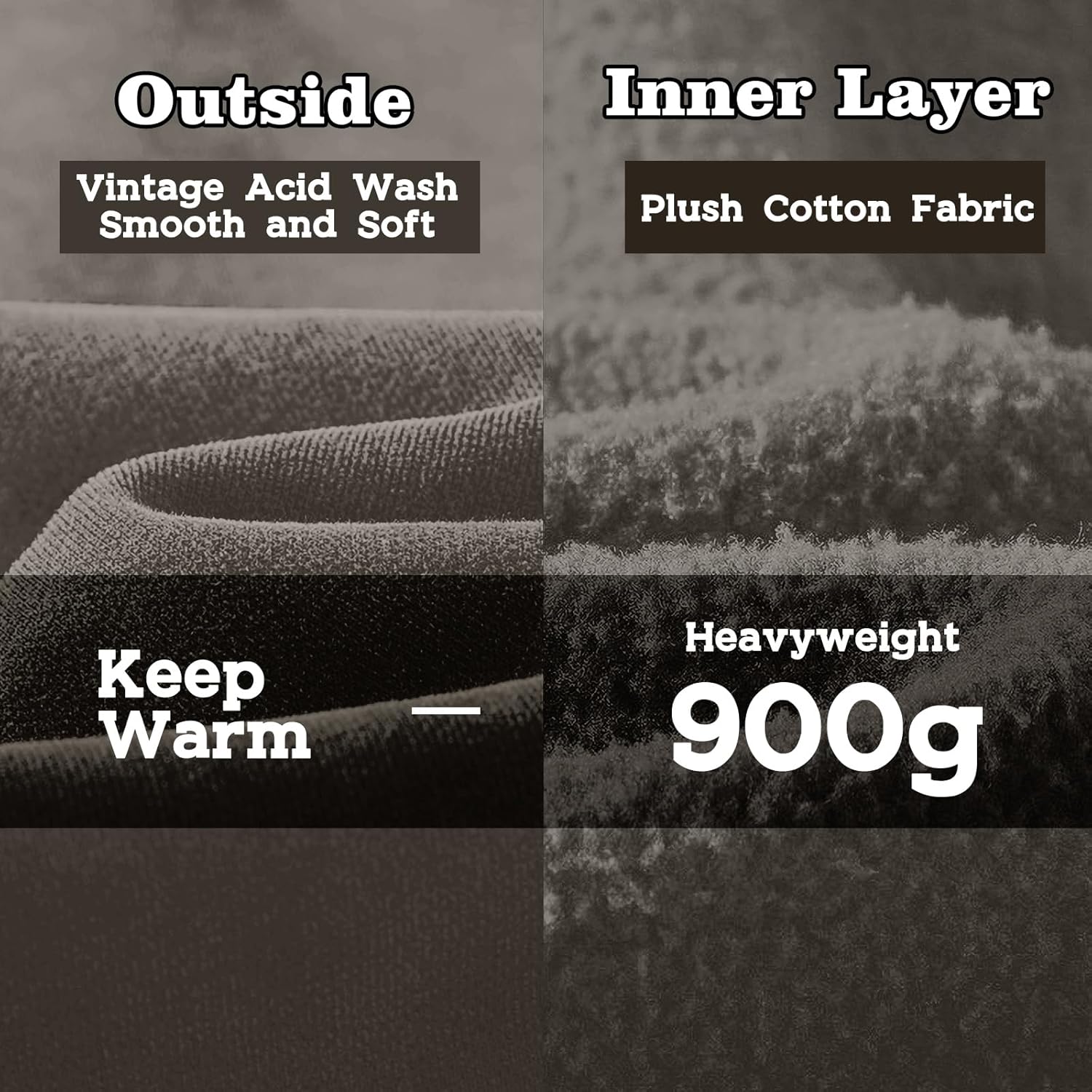 FAIABLE Mens Womens Oversized Acid Wash Hoodie Unisex Heavyweight Fleece Sweatshirt Vintage Cotton Hoodies 2026 - Image 5