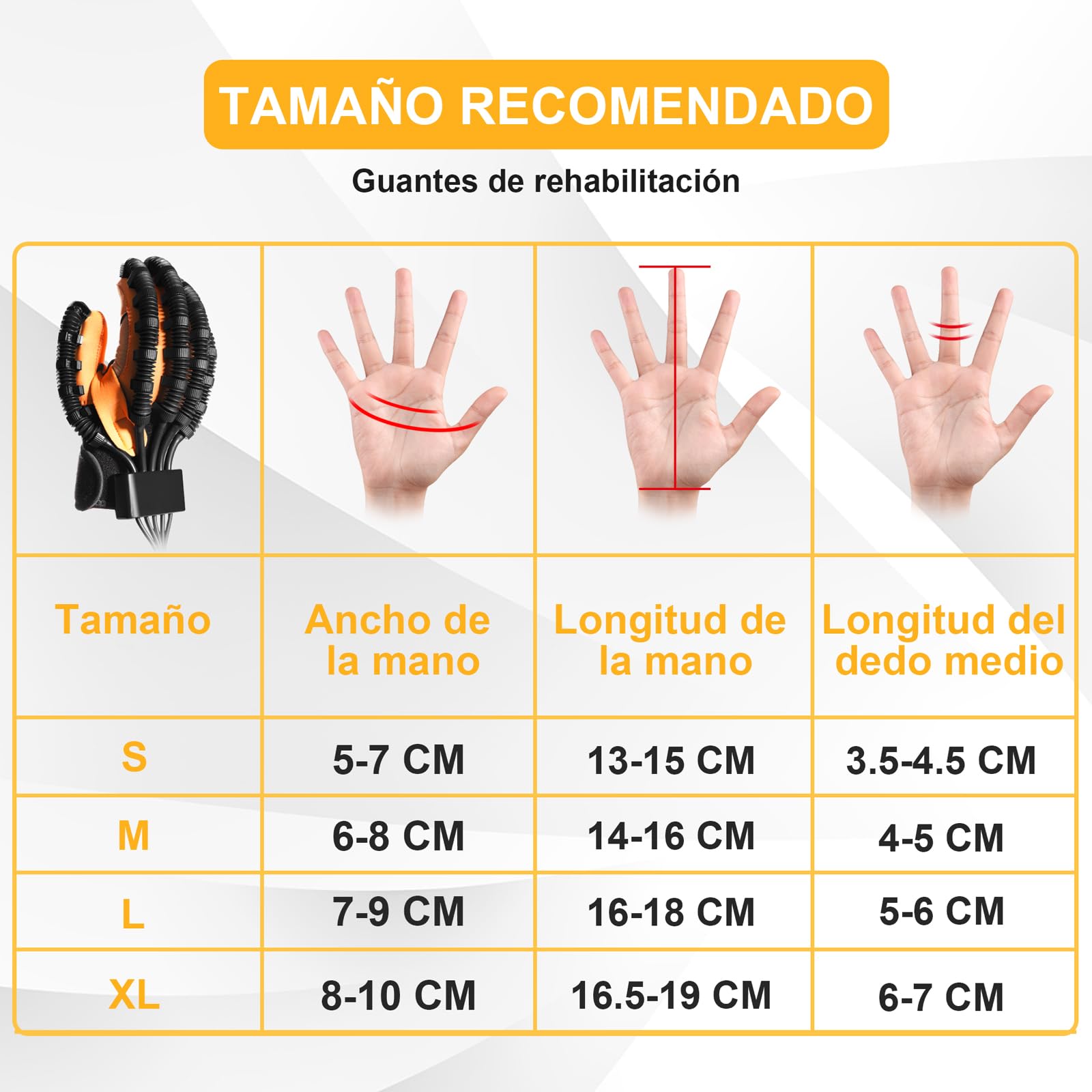 Versión mejorada de guantes robot de rehabilitación de manos para ictus, aparato de rehabilitación de manos para hemipléjicos con parálisis cerebral, guantes de tratamiento de rehabilitación.
