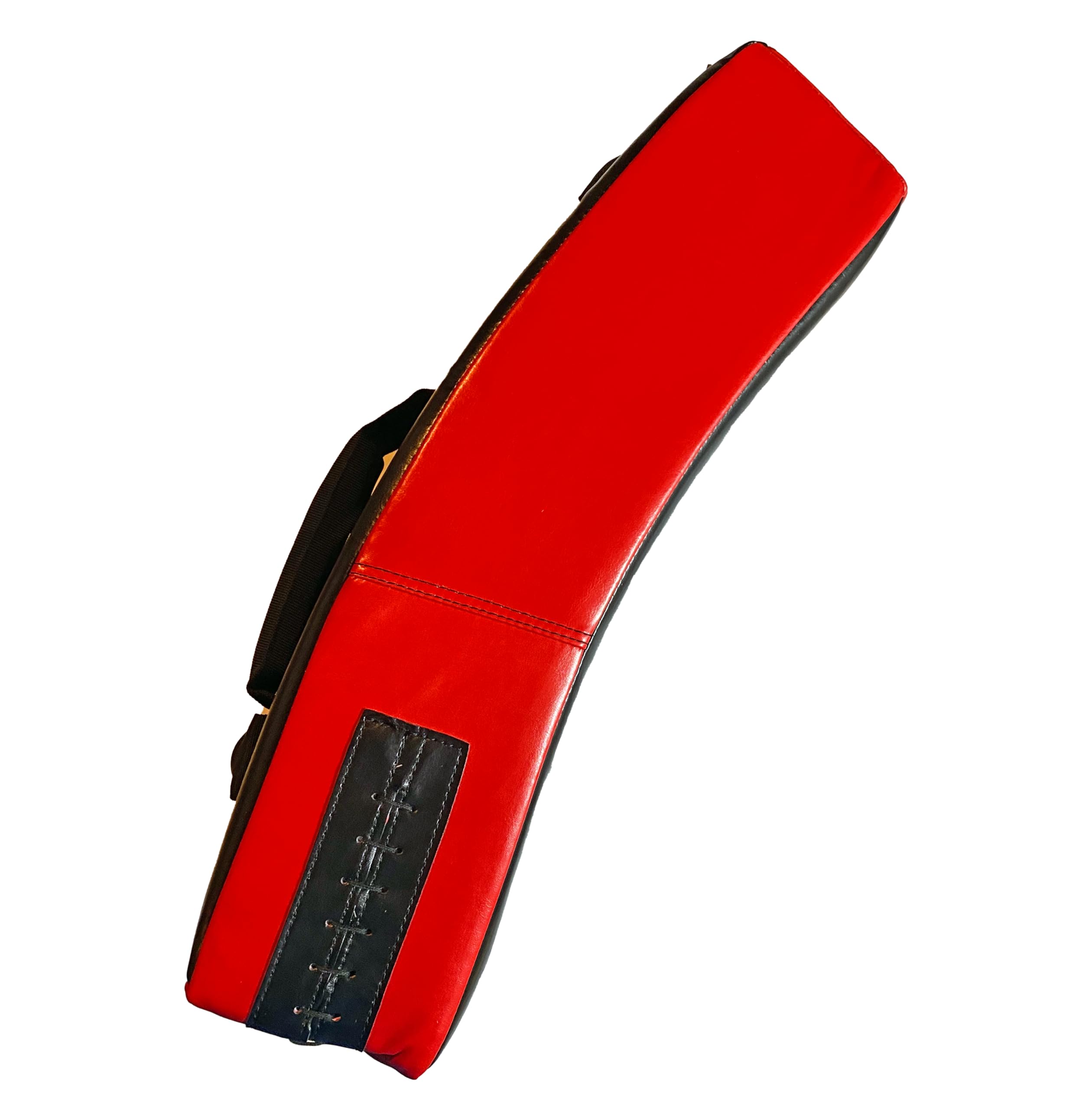 Schlagpolster Strike Gekrümmt - Mit 4 Griffen - 60 x 35 x 15 cm - Kunstleder rot-schwarz - Robuste leichte Pratze