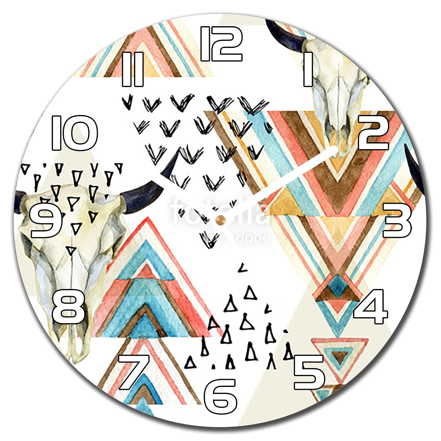 Horloge en verre 30 cm lisible et solide pour decoration murale Boho