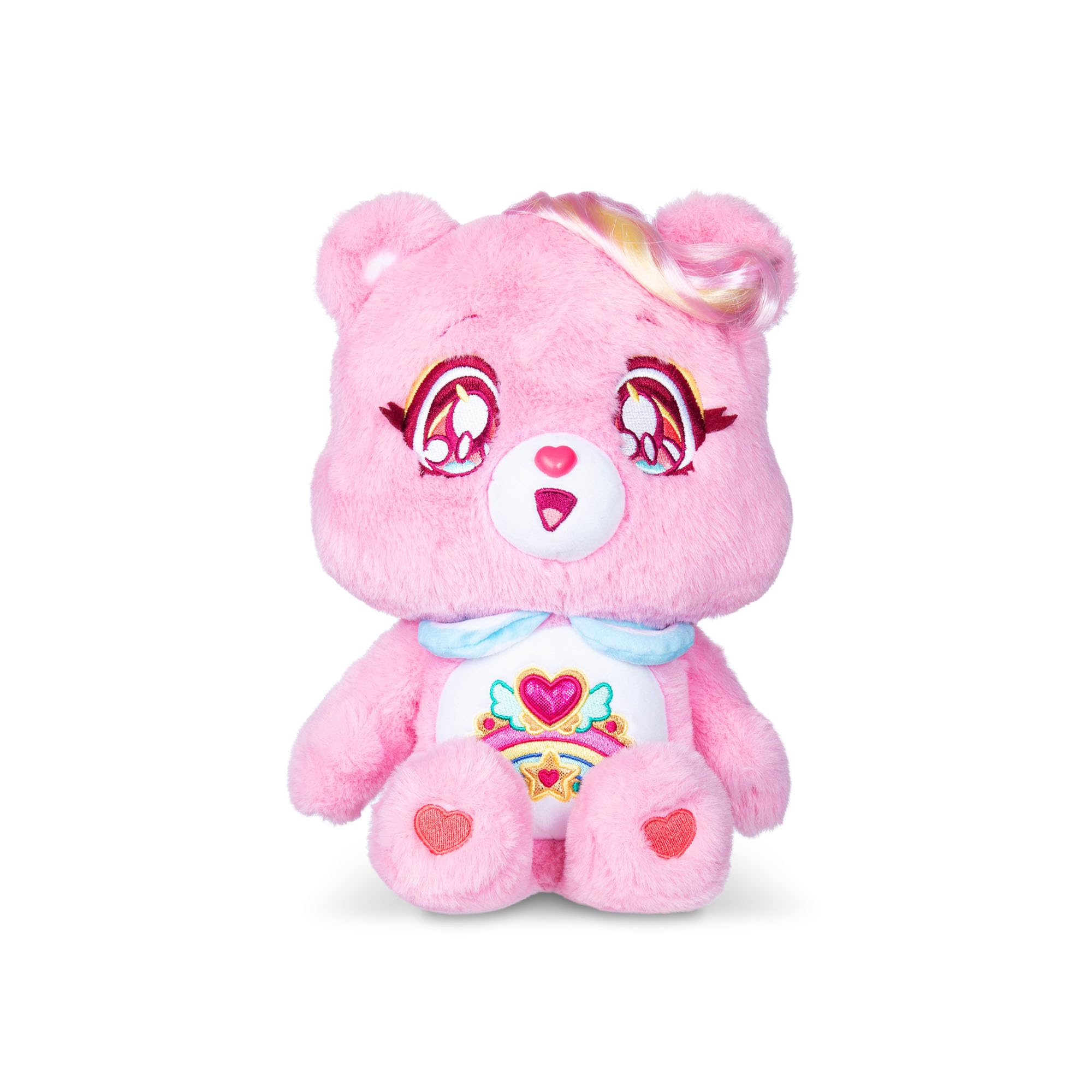 Basic Fun Care Bears 35 cm Kindness Keepers pluszowy miś – Cheer Bear, przyjazna dla środowiska, miękka zabawka z uroczym wyrazem twarzy i odznaką na brzuchu, uroczo kolekcjonerski plusz dla dzieci i