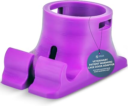 S I Veterinary Cage Door Adapter for Bair Hugger Bear Paws 875 Patient Warmer Locking Hose Connection, Tie-String Blanket Retainer, Tool-Free for Veterinary Use Only Royal Purple