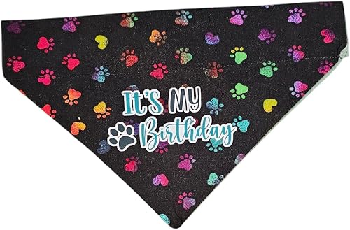 Its My Birthday Over the Collar Dog Bandana That Slips onto Their Existing Colla