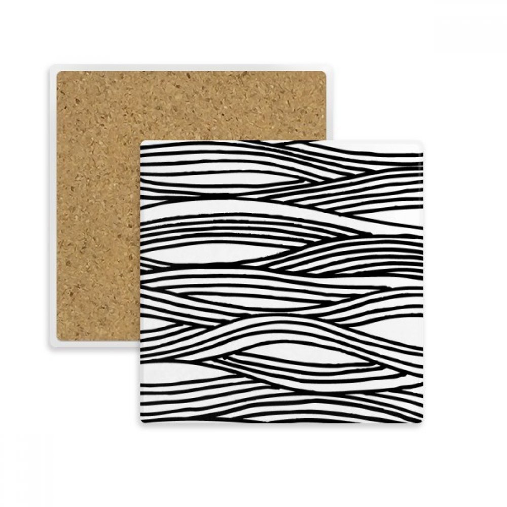 Ligne de Peinture Vague Coaster Absorbent pour Vos Pauses Café et Apéritifs Design