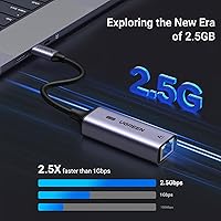 Vista 2 de UGREEN Adaptador USB C a Ethernet 2.5G, adaptador Ethernet para laptop, aluminio, tipo C (compatible con Thunderbolt 4/3) a red RJ45 de Internet