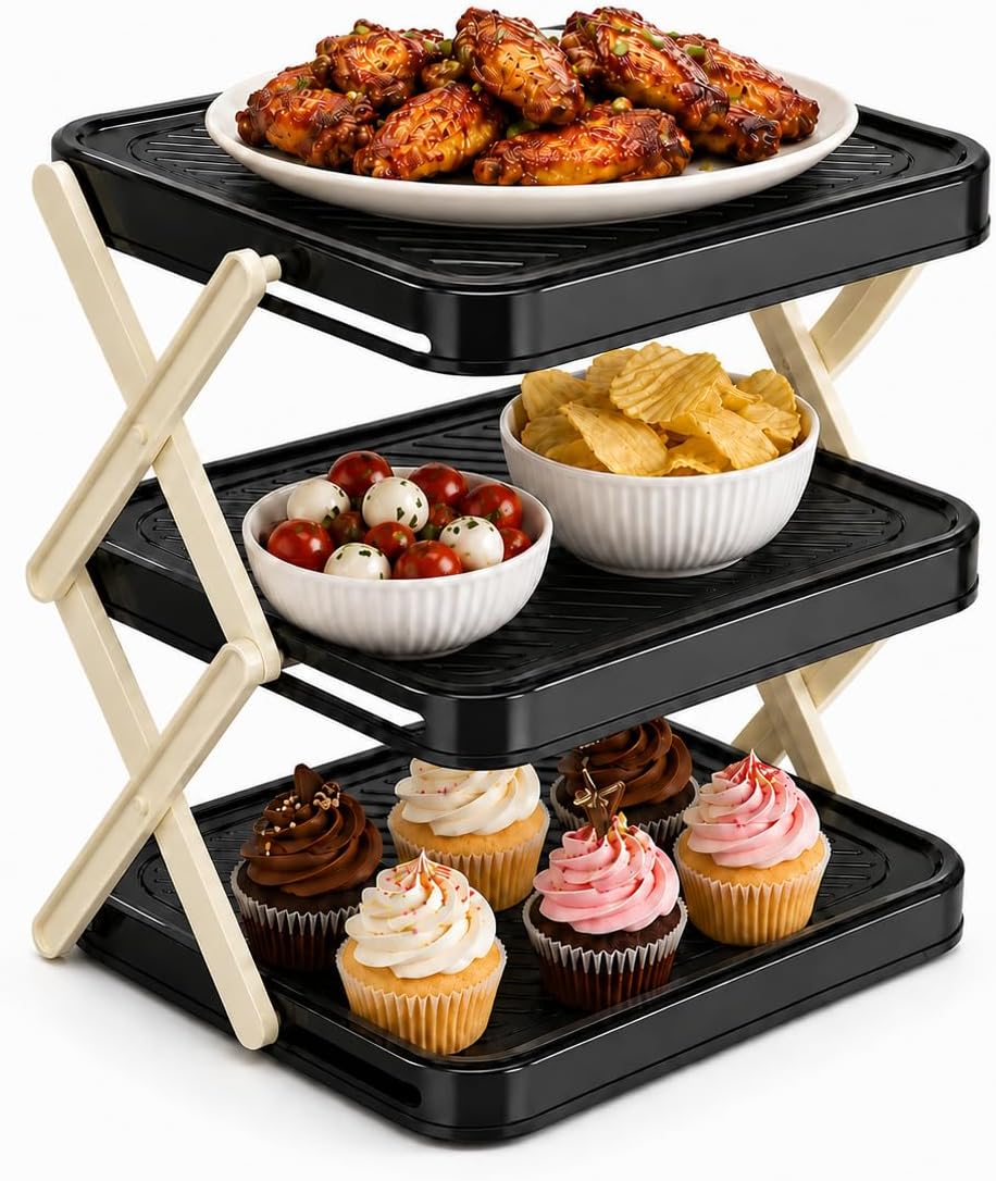 3 Tier Fruit Basket for Kitchen Counter, Hot Pot Side Dish Sundry Rack，Kitchen Counter Organizer