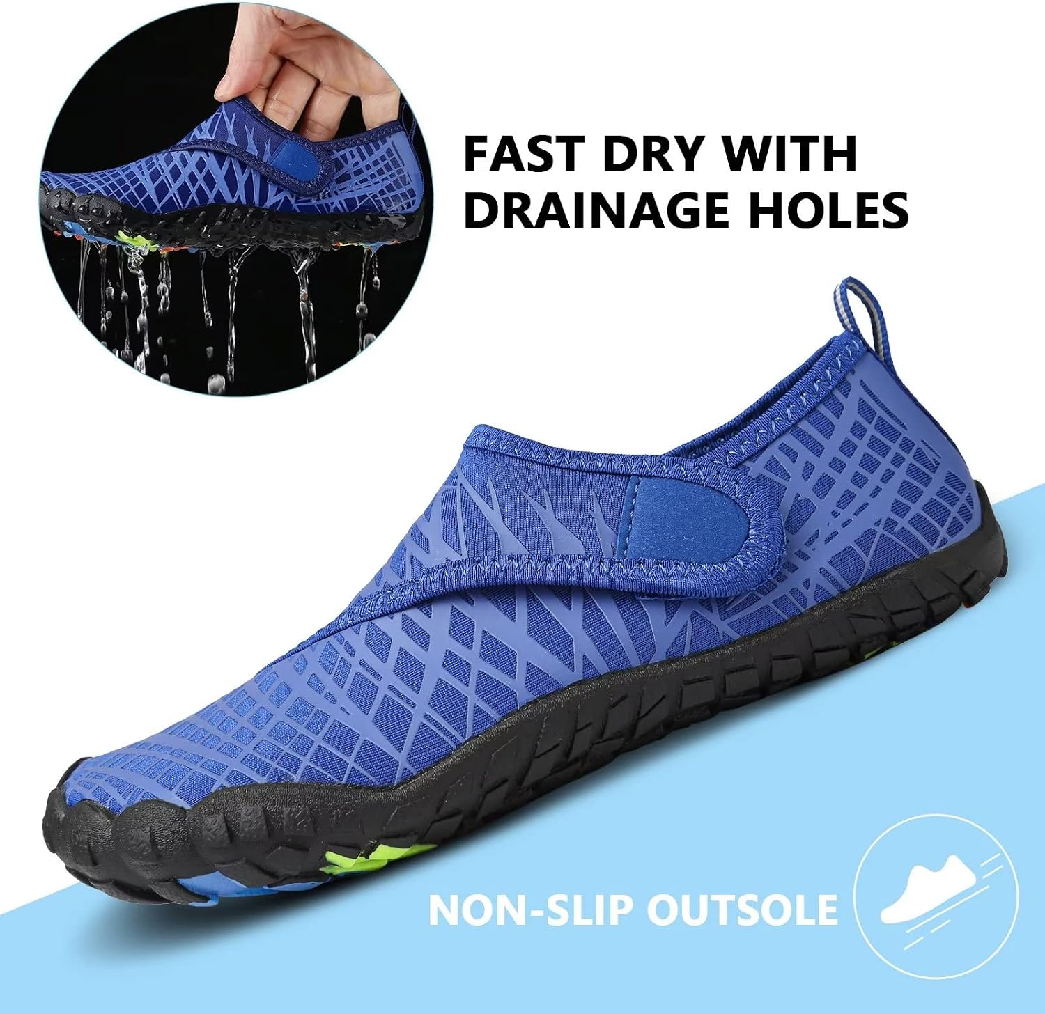 Boys & Girls Water Shoes Lightweight Comfort Sole Easy Walking Athletic Slip on Aqua 5 Toe Sock(Toddler/Little Kid/Big Kid)