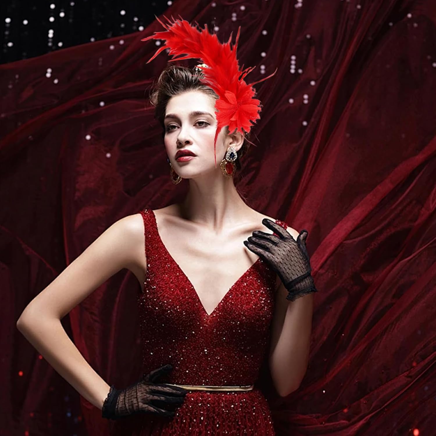 Fascinator Hat Women Feather Headband, Stylish Kentucky Derby Headpiece for Cocktail, Wedding, and Tea Party Events - Image 3