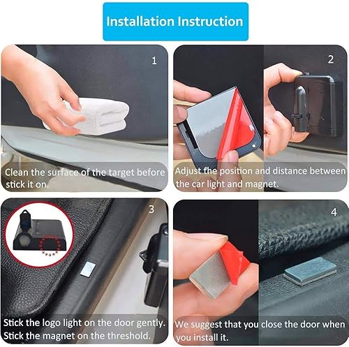 Miniatura 7 de GMC - Luz de bienvenida para puerta de auto (inalámbrica, LED, con logotipo), proyección de luz al abrirse la puerta del auto, para GMC (2 piezas,