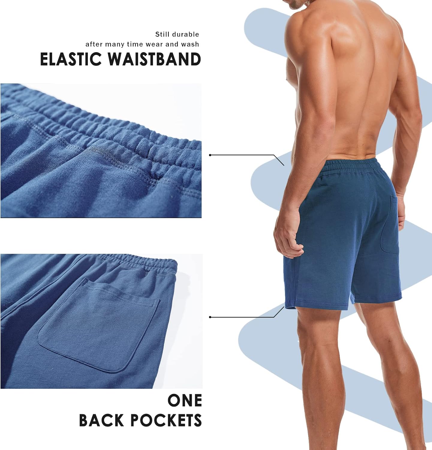 AMY COULEE Mens Athletic Workout Shorts 5.5" Cotton Casual Shorts Elastic Waist Joggers Sports SweatShorts - Image 4