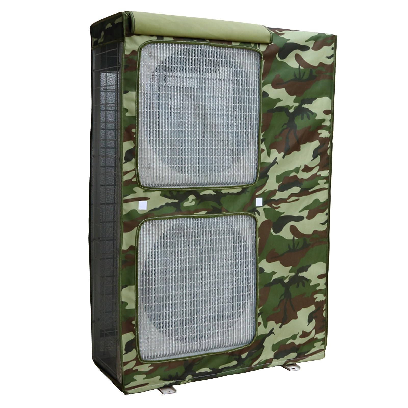 QYMYOZ Outdoor Air Conditioner Cover, 600D Fabric, Full Protection Flip Cover, Green, Waterproof & Durable, Fits 92x35x125cm (36x14x49in) - Weatherproof AC Unit Protection