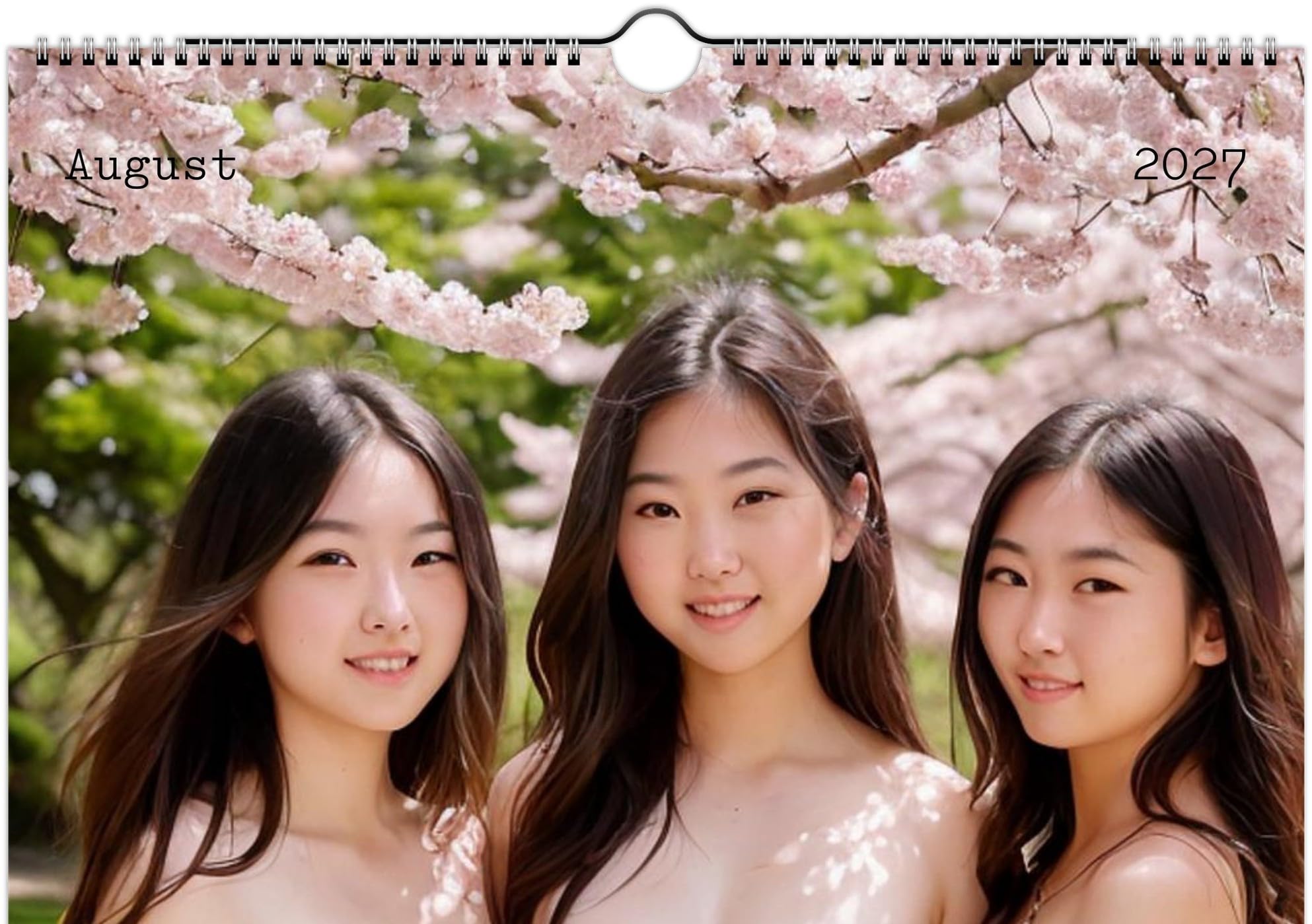 Calendrier 2026 - Japonaise fleurs de cerisier - Calendrier nude
