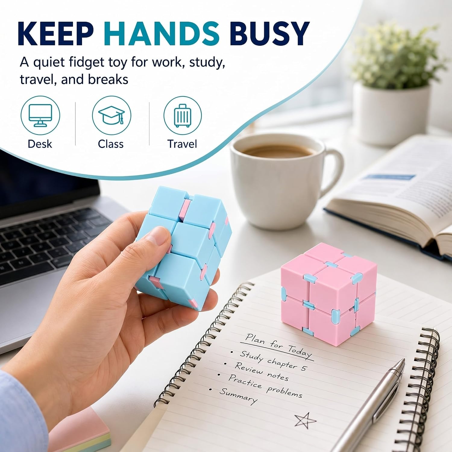 Skylety 12 Pieces Cube Toy, Stress and Anxiety Relief Cube, Mini Durable Stress Relieving Toy for Adults Anxiety Relief
