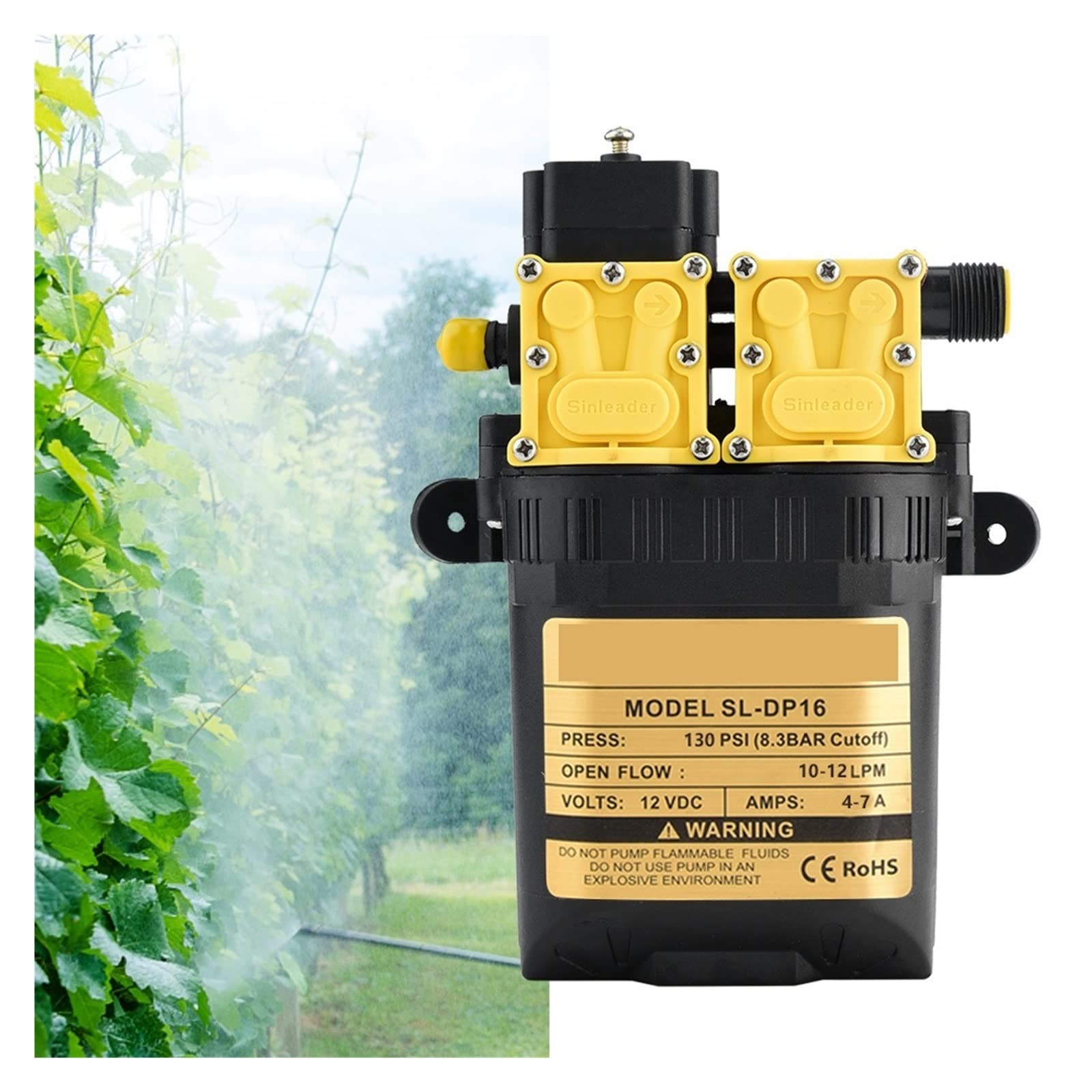 Bomba Sumergible pequeña Ajustable 1 2V DC Bomba de Agua eléctrica agrícola Bomba de Potencia Dual Micro Diafragma de Alta presión pulverizador de Agua de Agua