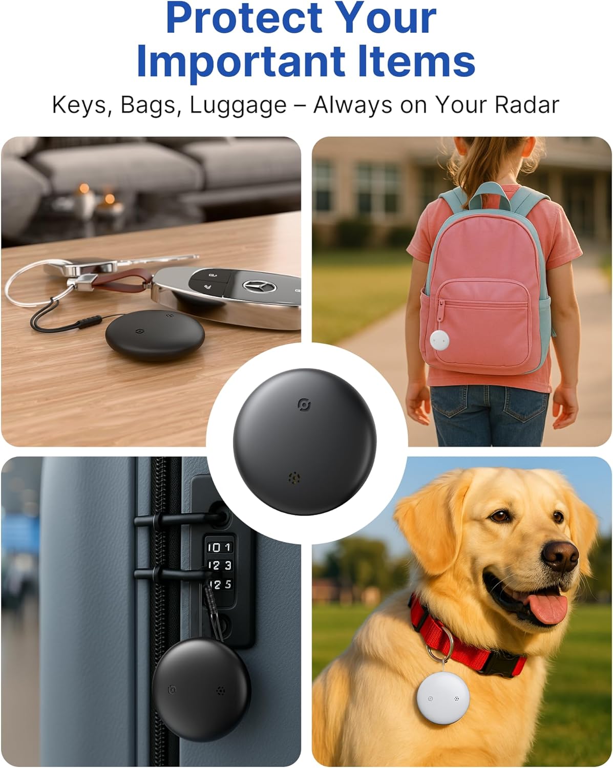 Air Tag for Android Smart Tracker Tags [4 Pack] – Bluetooth Item Finders Compatible with Google Find My Device | No Subscription, Loud Alert, Waterproof, Long Battery for Keys, Pets, Wallet