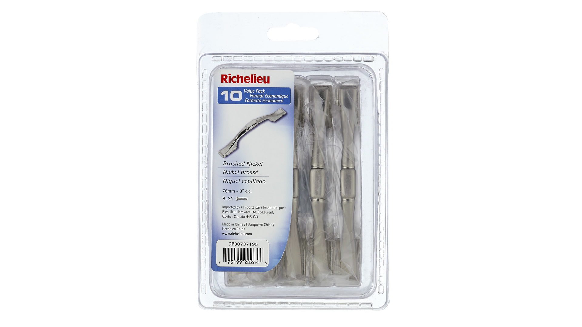 Tiradores de mango Richelieu DP30737195 para sustituir herrajes viejos en cajones y puertas