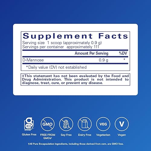 Miniatura 2 de Pure Encapsulations d-manosa en polvo  Suplemento soluble para apoyo del tracto urinario*  3.5 onzas