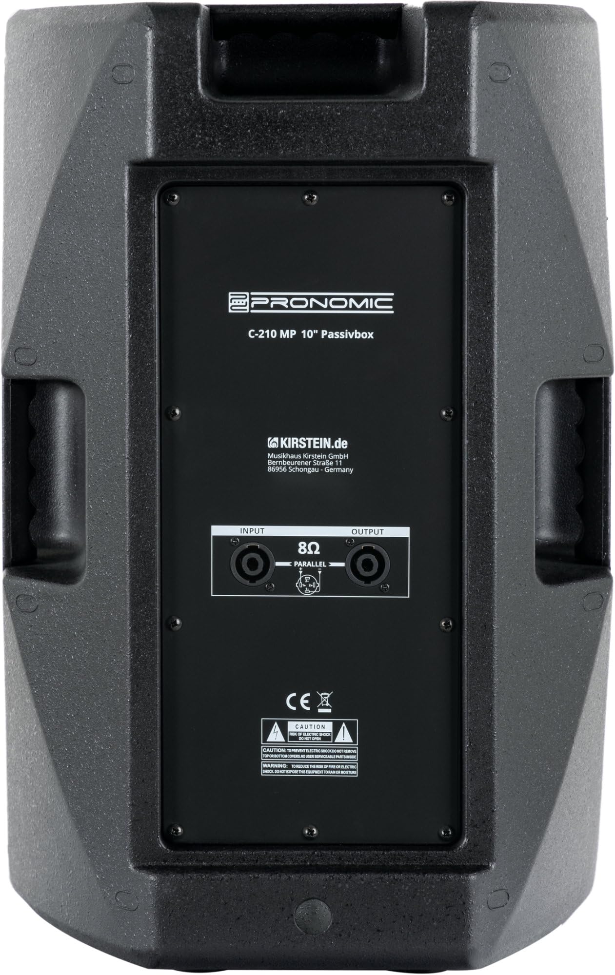Pronomic C-210 MP 10" Cassa Passiva - Cassa 2 Vie - Potenza: 200 W (RMS), 800 W (Peak) - Woofer 10" + Driver a compressione 1,0" - Impedenza: 8 Ohm - Livello di pressione sonora max.: 123 dB - Nero