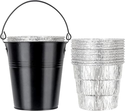 Miniatura 7 de Cubo de parrilla para grasa, cubo de grasa por goteo, 10 paquetes de revestimientos de papel de aluminio para Traeger 20 22 34 Series Pit Boss