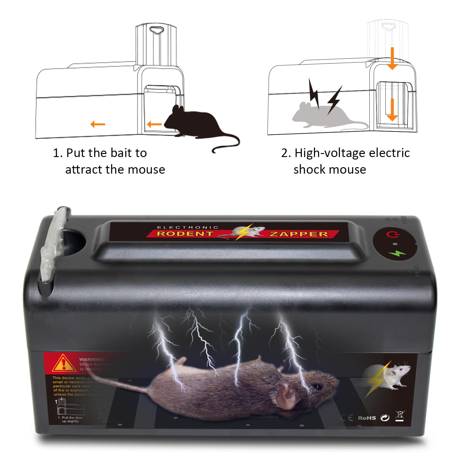 Rato eléctrico Rato Fuerte doméstico Puerta de Escape Interior eficiente Reutilizable Humanos Rato exterminador Rato eléctrico Choque en el Garaje del hogar