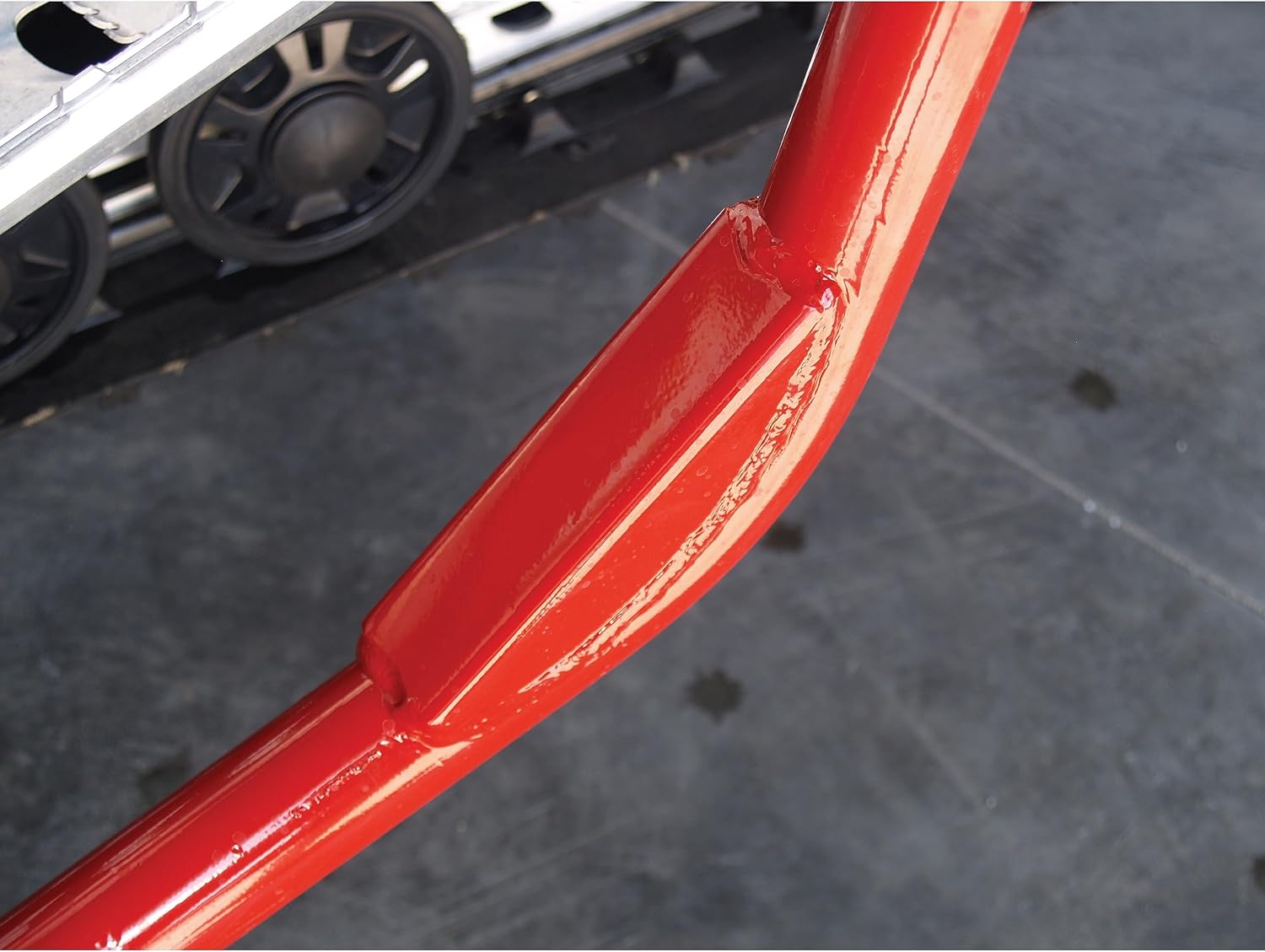 Extreme Max 5800.1049 Monster Snowmobile Dolly M2, Red - Extra Wide Snowmobile Lift with Adjustable Lift Bars, Heavy-Gauge Steel Construction