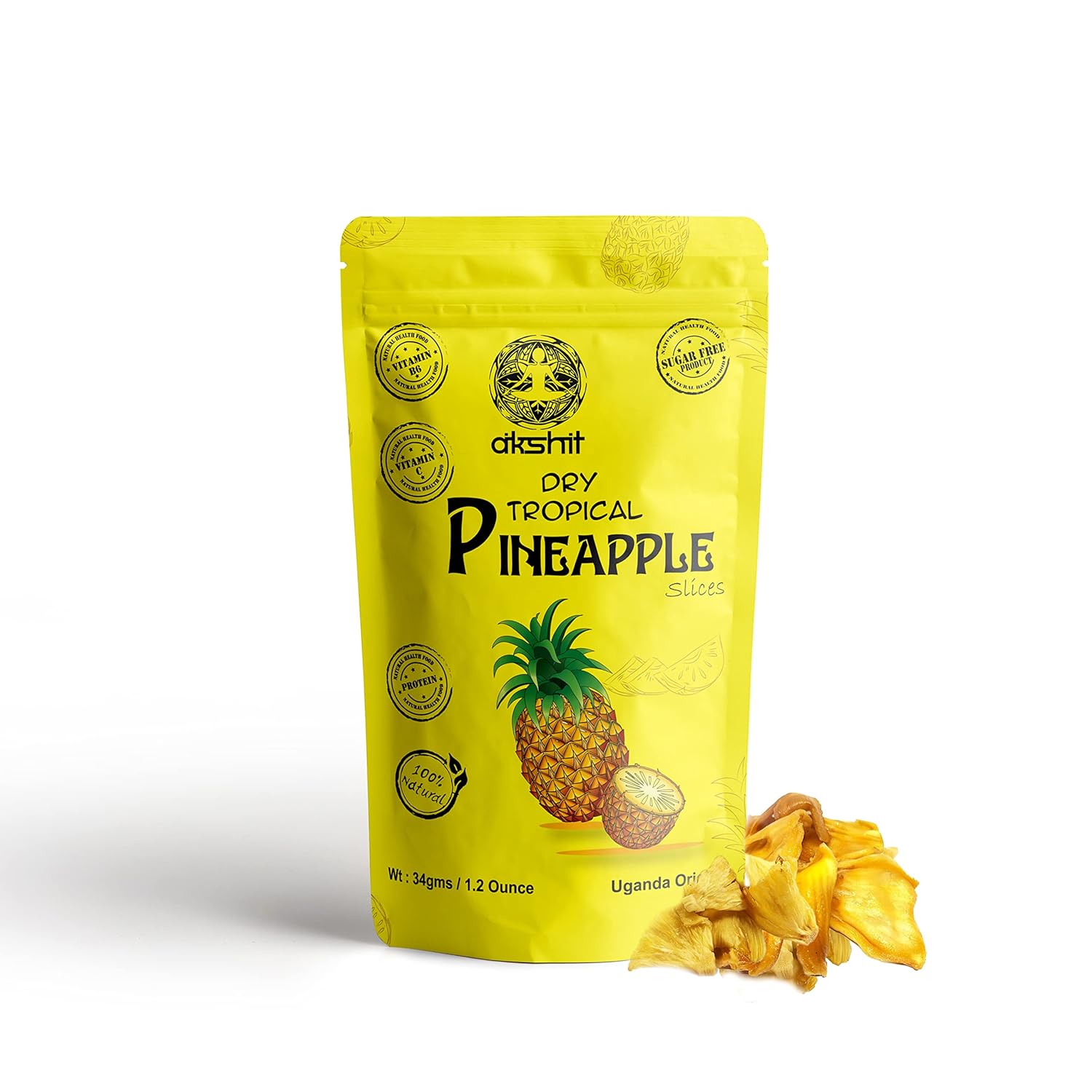 Akshit Organic Dried Pineapple slices Dried Fruit Snacks