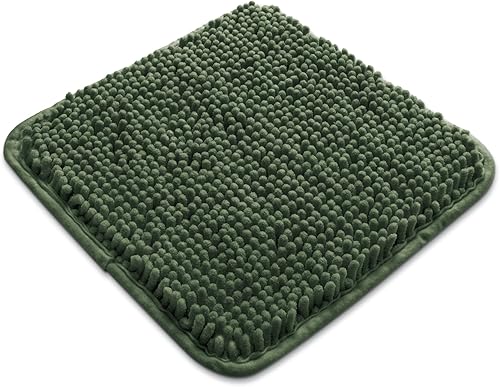 Miniatura 324 de Yeaban Alfombras de baño gris oscuro – Gruesas alfombras de baño de chenilla | Alfombras de baño absorbentes y lavables antideslizantes, alfombras