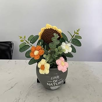 Amazon.com: Crochet Flowers Bouquet, Handmade Knitted Kit