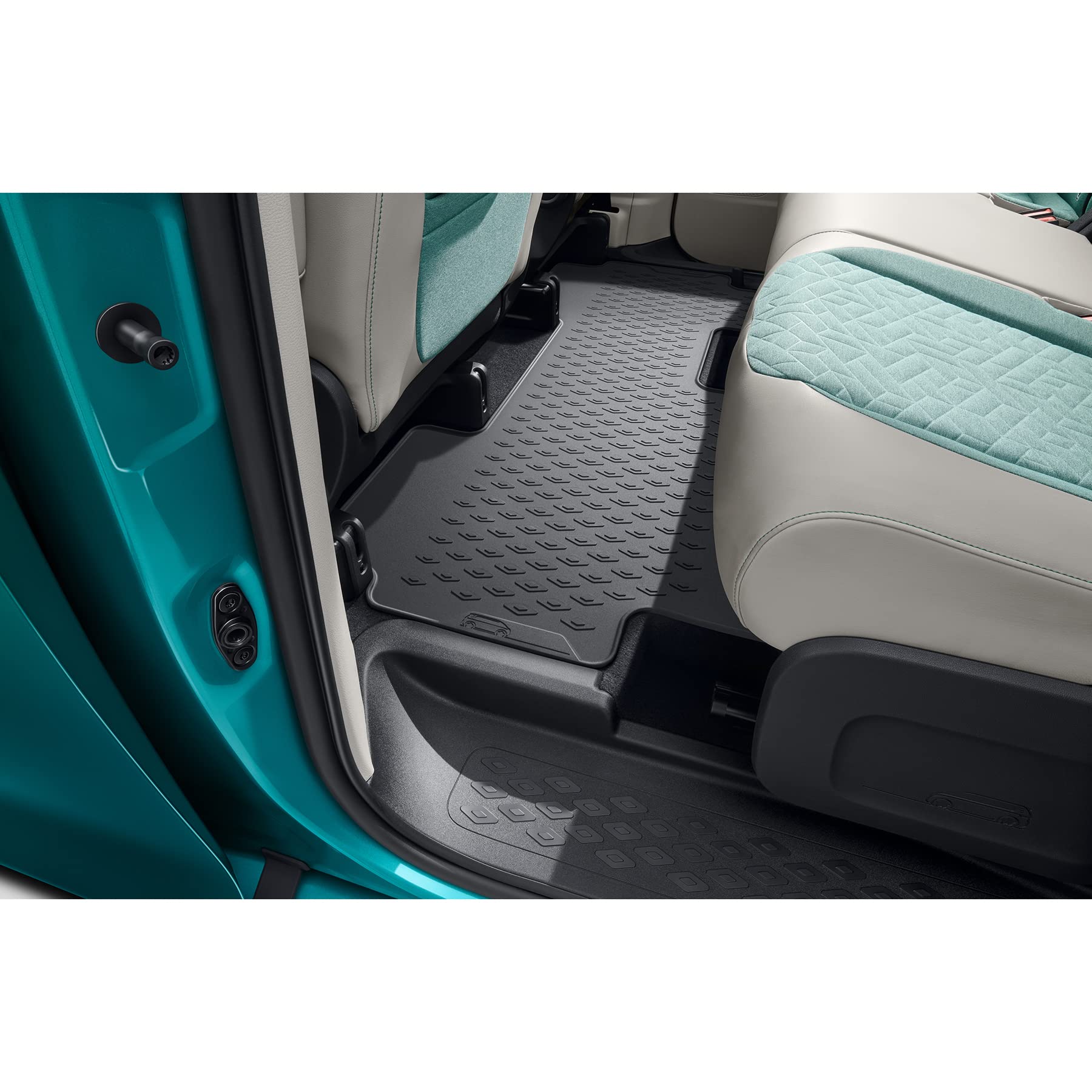 Volkswagen 1T3061512A82V Allwetterfußmatte 2. Sitzreihe Gummi Fußmatte einteilig Gummifußmatte Bulli, mit ID.Buzz Branding *** nur 5-Sitzer mit normalem Radstand ***