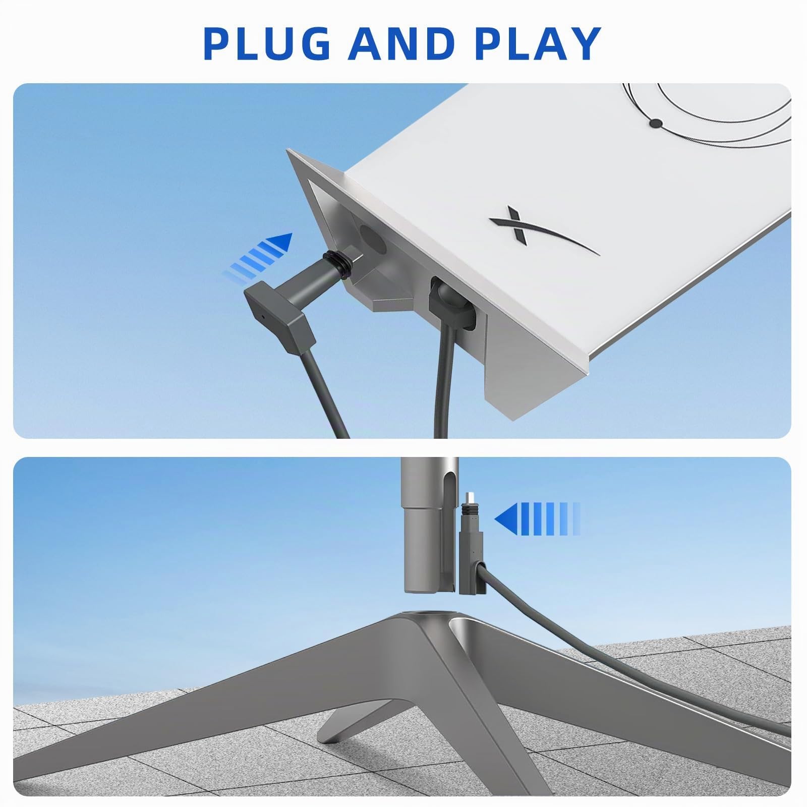 Cable Starlink (150 pies/46 m) para satélite rectangular Starlink V2, extensión de cable Starlink resistente al agua para Starlink Activated Gen 2, cable Ethernet Starlink