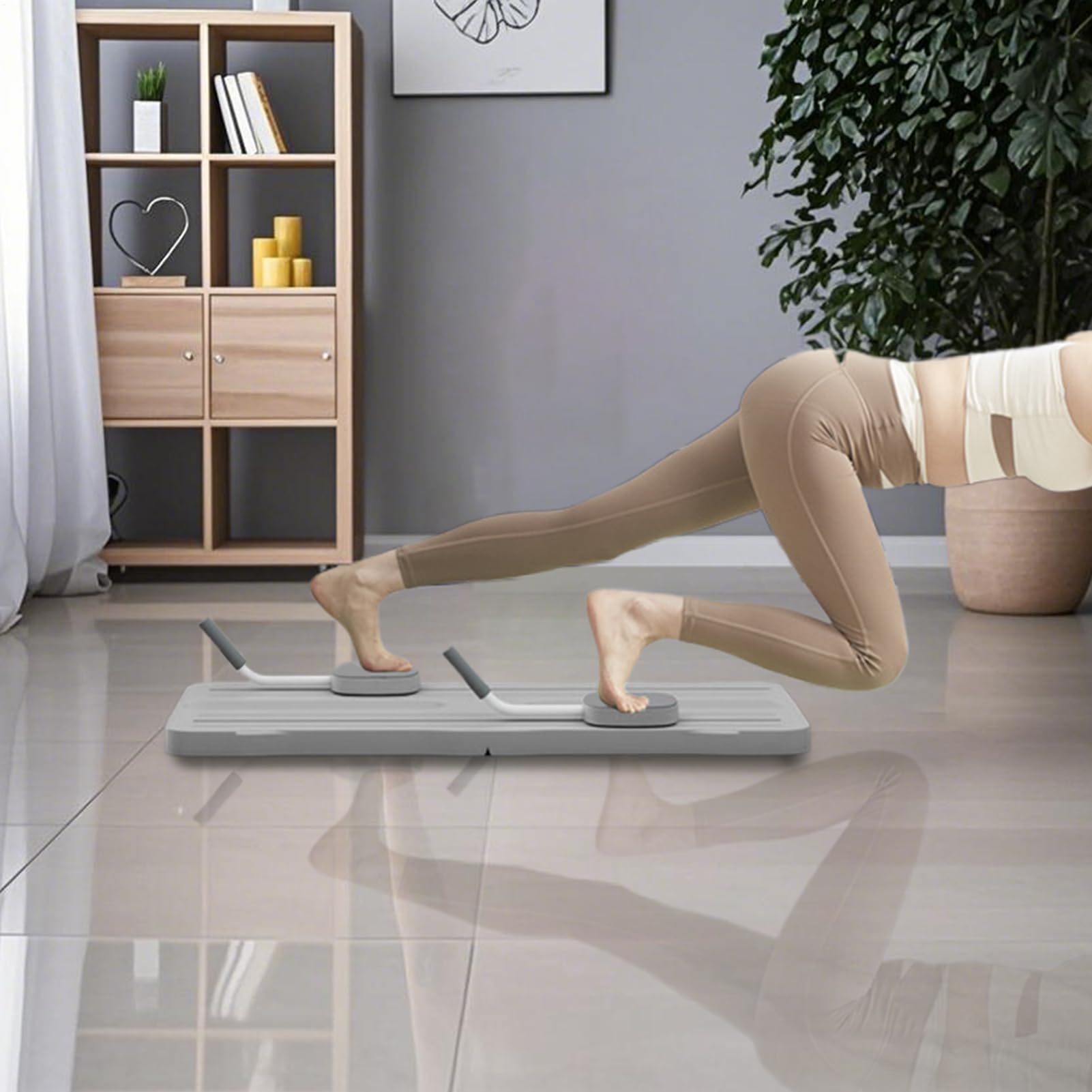 Pilatesreformer, multifunktionales Bauchdichtung, Pilates-Reformergelenk, zusammenklappbar, AB Core Trainer Machine, Schub und Trainingsausrüstung für Frauen für Männer