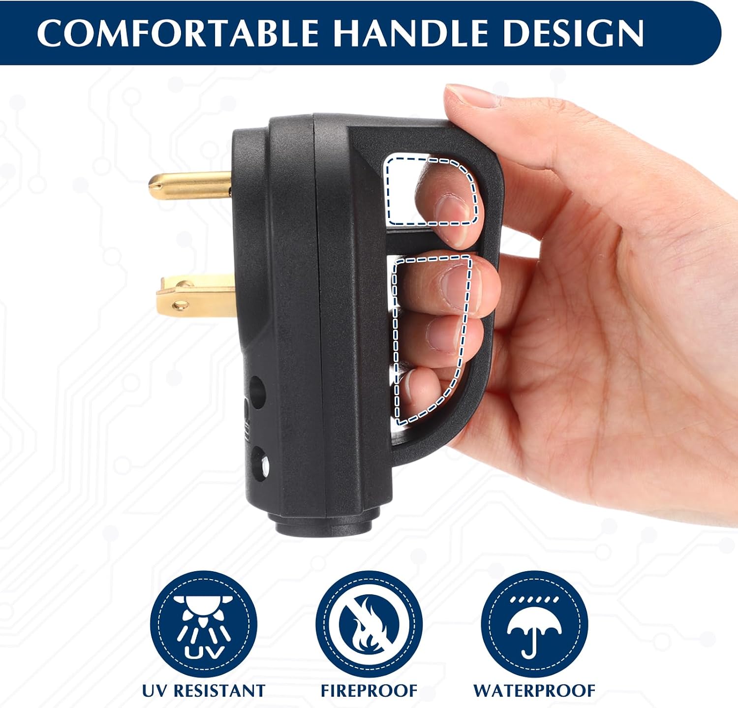 Kanayu 30 Amp Rv Male and Female Plug Set Tt-30p and Tt-30r Receptable125 Volt with Handle Receptacle Rv Electrical Campers Plug for Camper Caravan Van Trailer