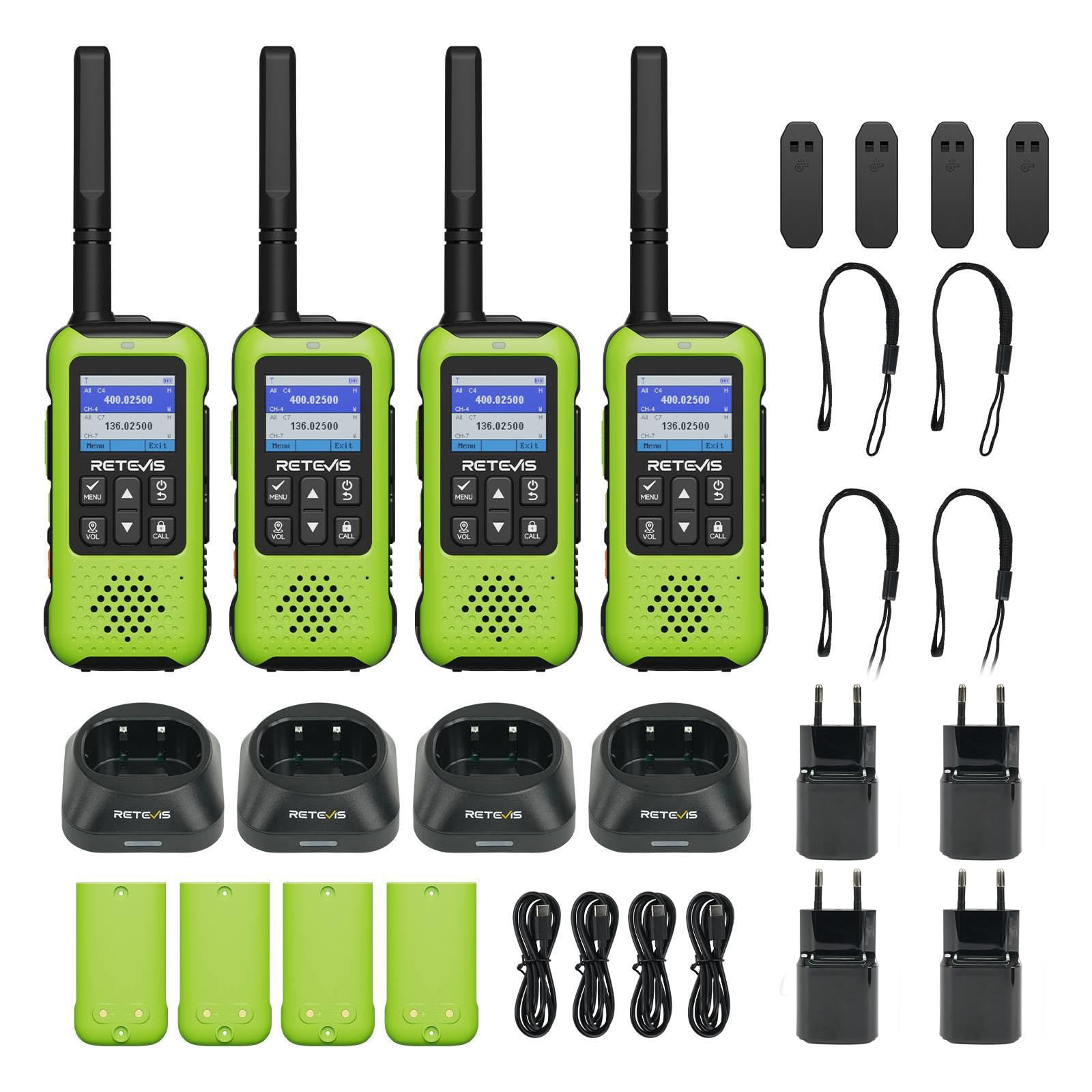 Retevis EZTalk 65 Walkie Talkie 4er Set für Erwachsene, Funkgeräte GPS BDS | Lange Reichweite Funkgerät Dualband, APP Gesteuert, SOS-Alarm, USB-C, Handgezeichneter Kartenfunktion, Notfälle und Camping