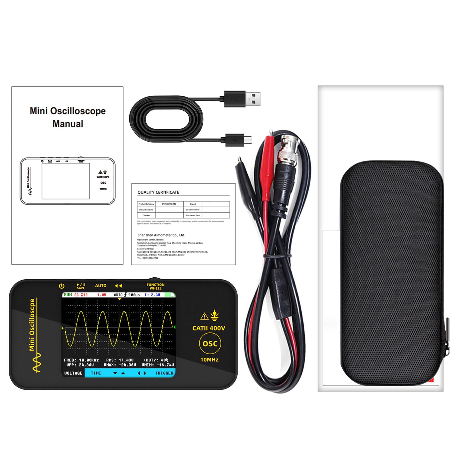 Oscilloscopio portatile digitale da 3,2 pollici con display a colori per analisi accurata dei segnali in varie applicazioni Oscilloscopio digitale