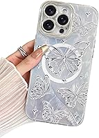Vista 38 de BITOBE Diseñada para iPhone 16 Pro Max, Bonita Funda de Mariposa 3D Delgada con Chapado Brillante Reluciente de Lujo para Mujeres y Niñas Protectora