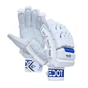 WHITEDOT Sports Alpha Levlon Leather Cricket Batting Gloves for Boys, Left Hand (Small, White) gallery image