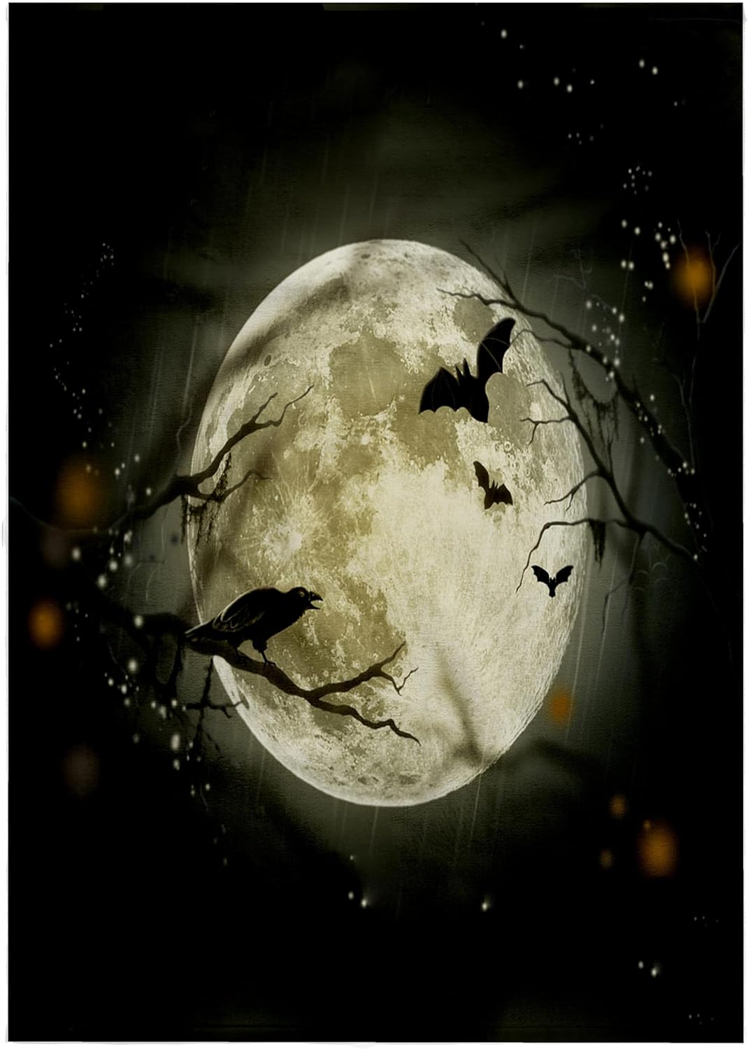 3dRose Full Moon with a Crow and Bats 22x30 Bath Hand Pool Towel