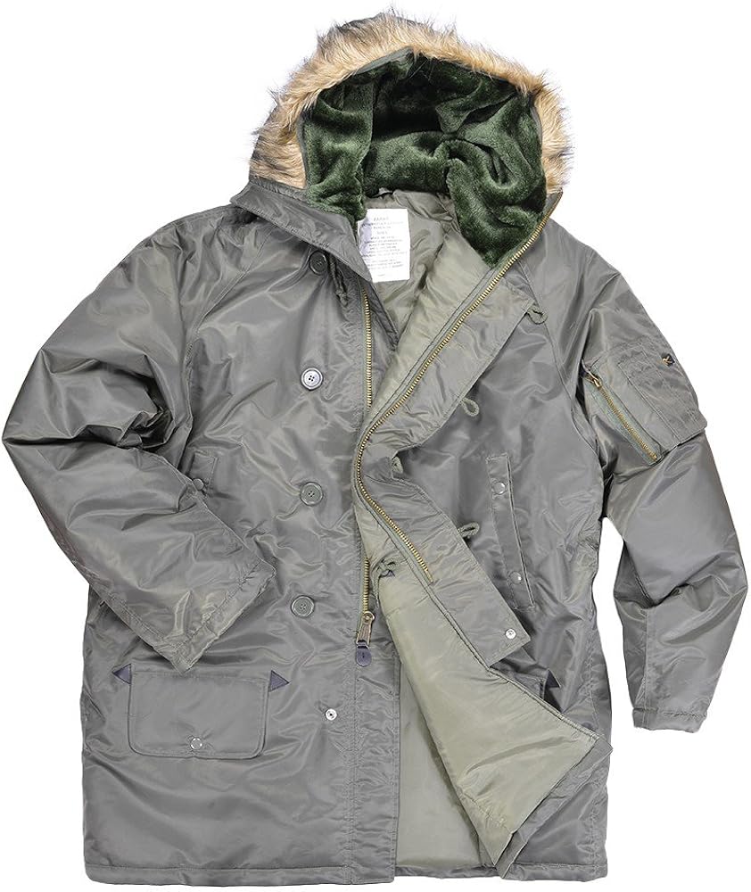 Amazon | [ロスコ] N-3B ジャケット ナイロン 米軍 メンズ セージ