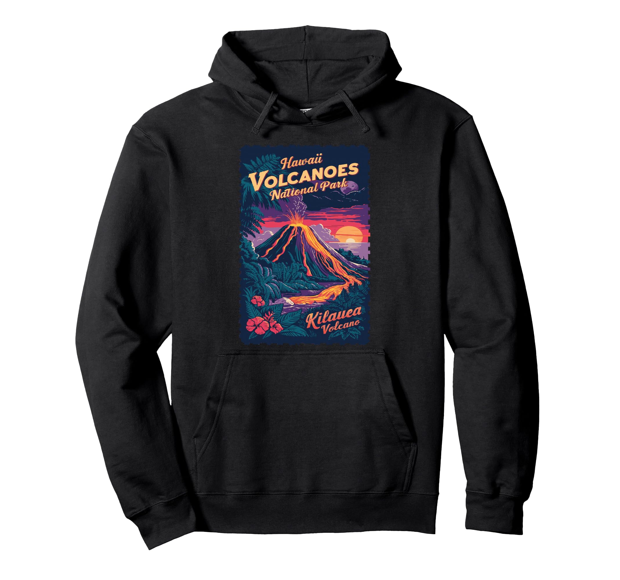 Hawaii Volcanoes National Park, USA Vintage Kilauea Travel Pullover Hoodie