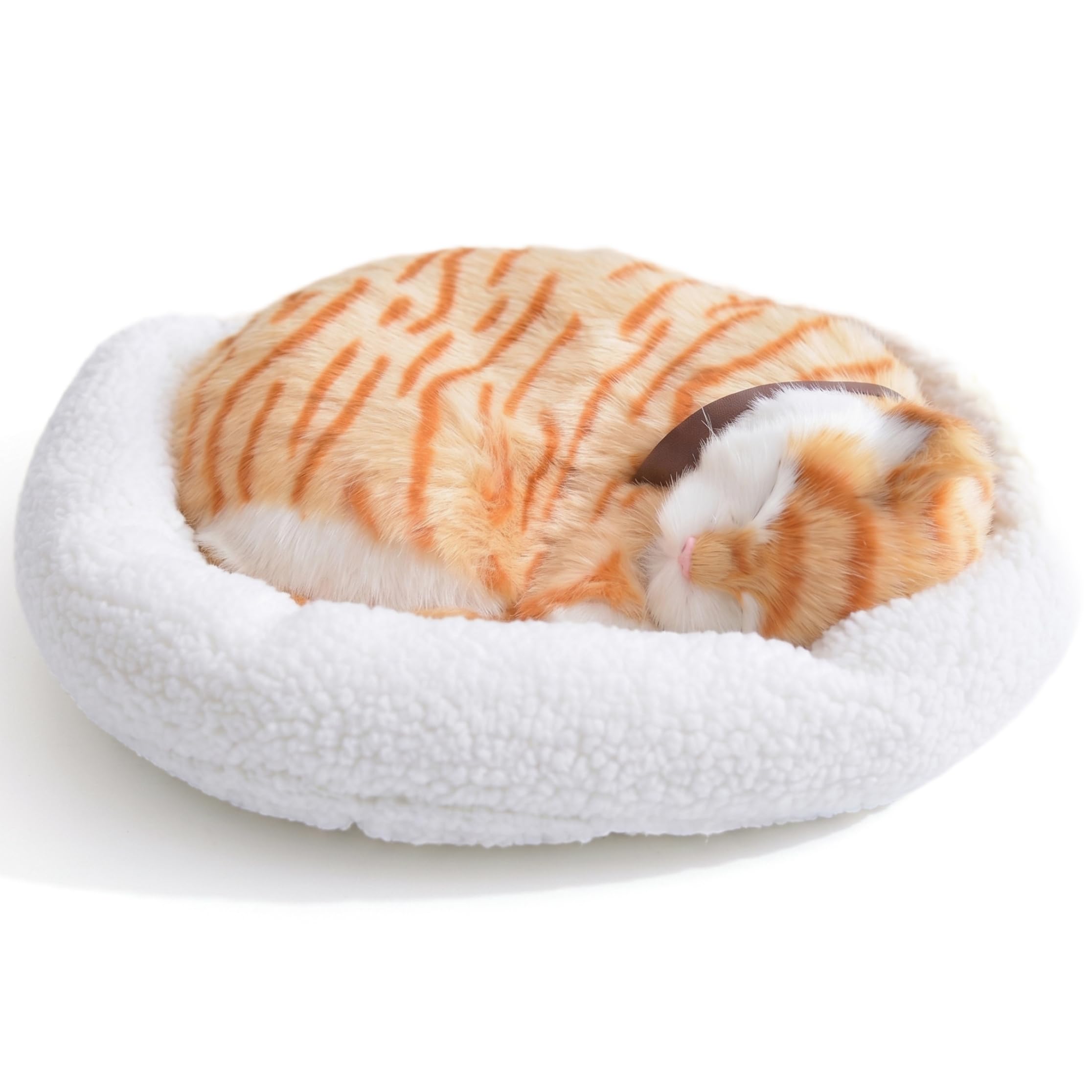 Animal de Peluche Que Respira, Animal de Peluche de Gato Realista, Juguete de con Sonido Suave y Que Respira para decoración del hogar y el automóvil, 32 * 27 cm