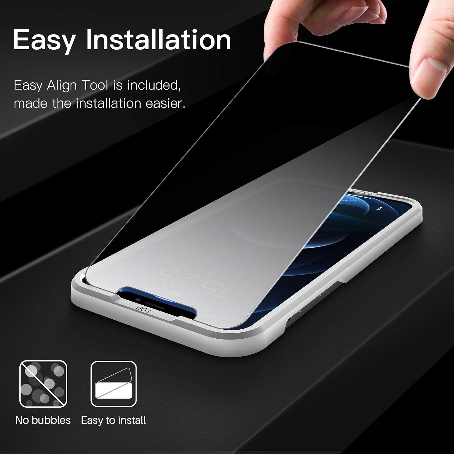 [2+3 Pack] LK 2 Pcs Anti Spy Privacy Tempered Glass Screen Protector + 3 Pcs Camera Lens Protector Compatible for iPhone 12 Pro Max 6.7 inch, [Precise Cut Out] Separated Camera Cover Circle - Blue