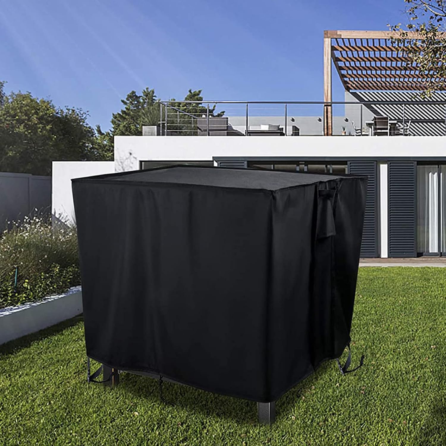 Aidetech Fire Pit Cover,33 Inch Firepit Covers Propane Fire Table Cover Square Waterproof Outdoor-33x33x24 inch